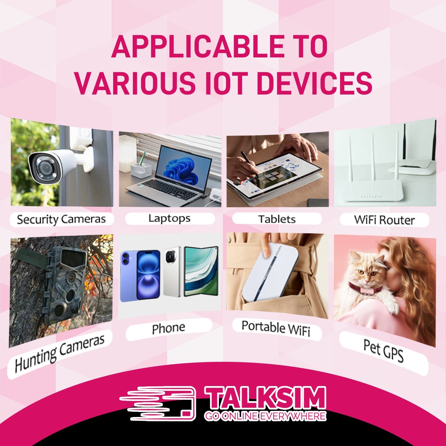 TALKSIM USA Data SIM Card-5GB 30 Days£¬Compatible with Unlocked Security Camera/Router/Mobile WiFi Hotspot/GPS Tracker/Tablet IoT Devices