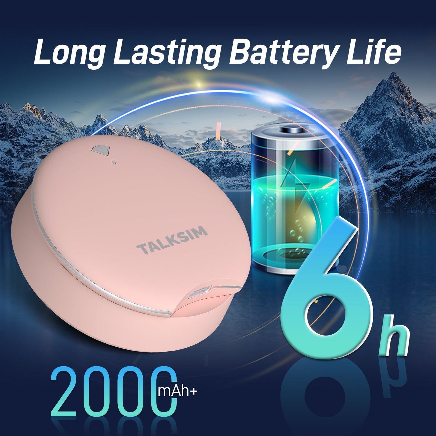 UFO MiFi with 1GB Data, 4G Mobile WiFi Hotspot for USA, 2000mA Battery, Pink