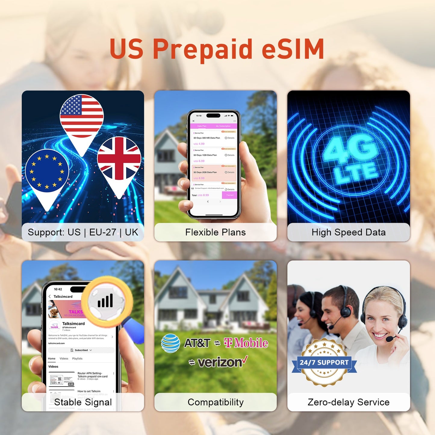 Unlimited Data eSIM|Europe, USA & 49 More Countries |No Contract|Flexible Plans