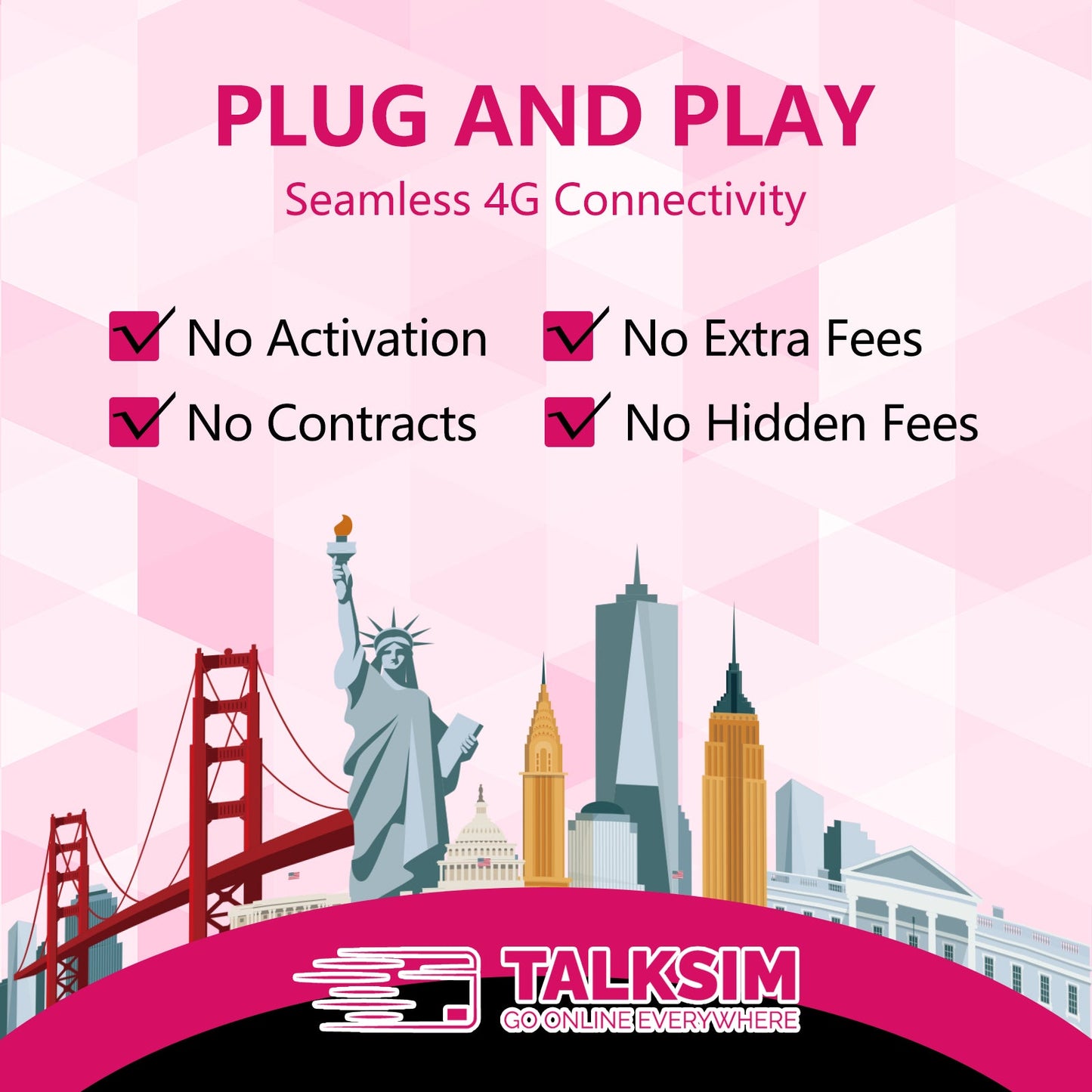 TALKSIM USA Data SIM Card-5GB 30 Days£¬Compatible with Unlocked Security Camera/Router/Mobile WiFi Hotspot/GPS Tracker/Tablet IoT Devices