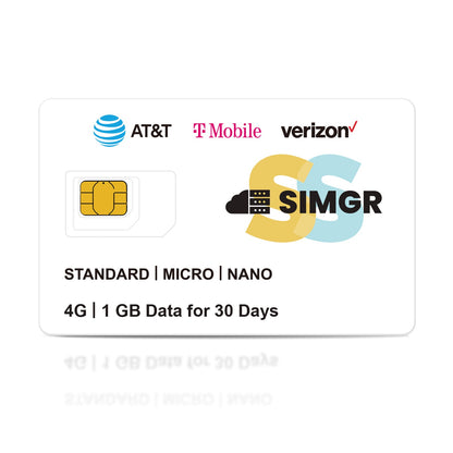 1GB for 30 Days | US+Europe Prepaid SIM