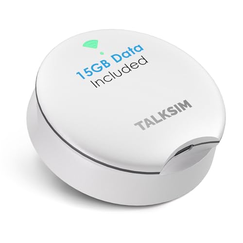 TALKSIM UFO Mobile Hotspot with 15GB Data, Portable Pocket WiFi (White, 15GB)