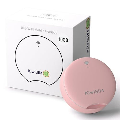 KiwiSIM 4G LTE Mobile Hotspot, Portable WiFi 6 Device 10GB Data 30 Days