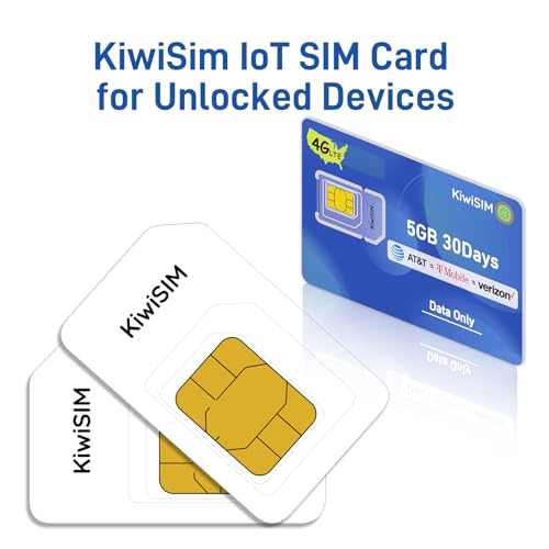 KiwiSIM 4G Data Only SIM Card, 3 in 1 SIM(5GB 30 Days)，Support for USA 3 Network