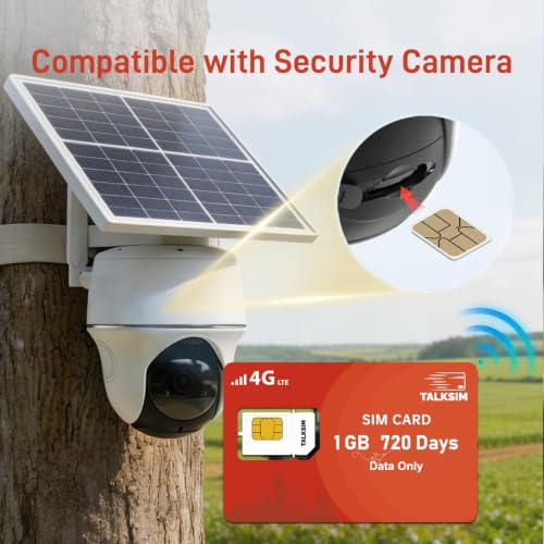 TALKSIM Data SIM Card 1GB 720 Days Works with AT&T, Verizon