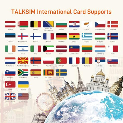 TALKSIM Data eSIM 1GB 30 Days, Travel SIM for USA/Europe/UK