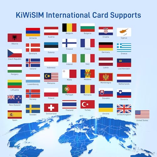 KiwiSIM 12GB SIM Card & eSIM, Unlimited SIM Data Card for Europe/USA