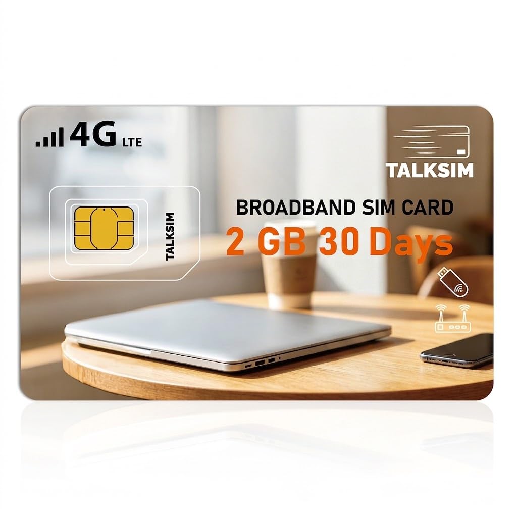 TALKSIM Data SIM Card 2GB 30 Days 5G 4G LTE Support AT&T and Verizon Network