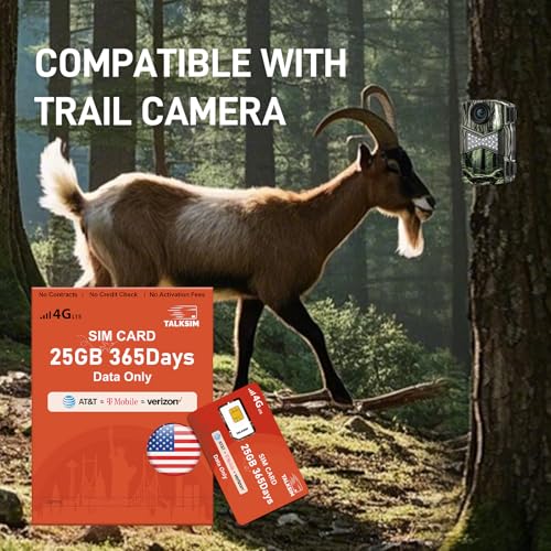 TALKSIM Data SIM Card 25GB 365 Days Support AT&T, T-Mobile and Verizon