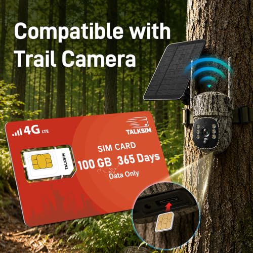 TALKSIM Data SIM Card Works with Verizon, AT&T and T-Mobile (100GB 365 Days)