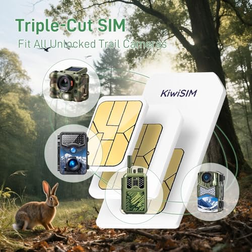 KiwiSIM 2PCS LTE IoT Data SIM Card 50GB 2 Years for Trail Camera & Security Camera