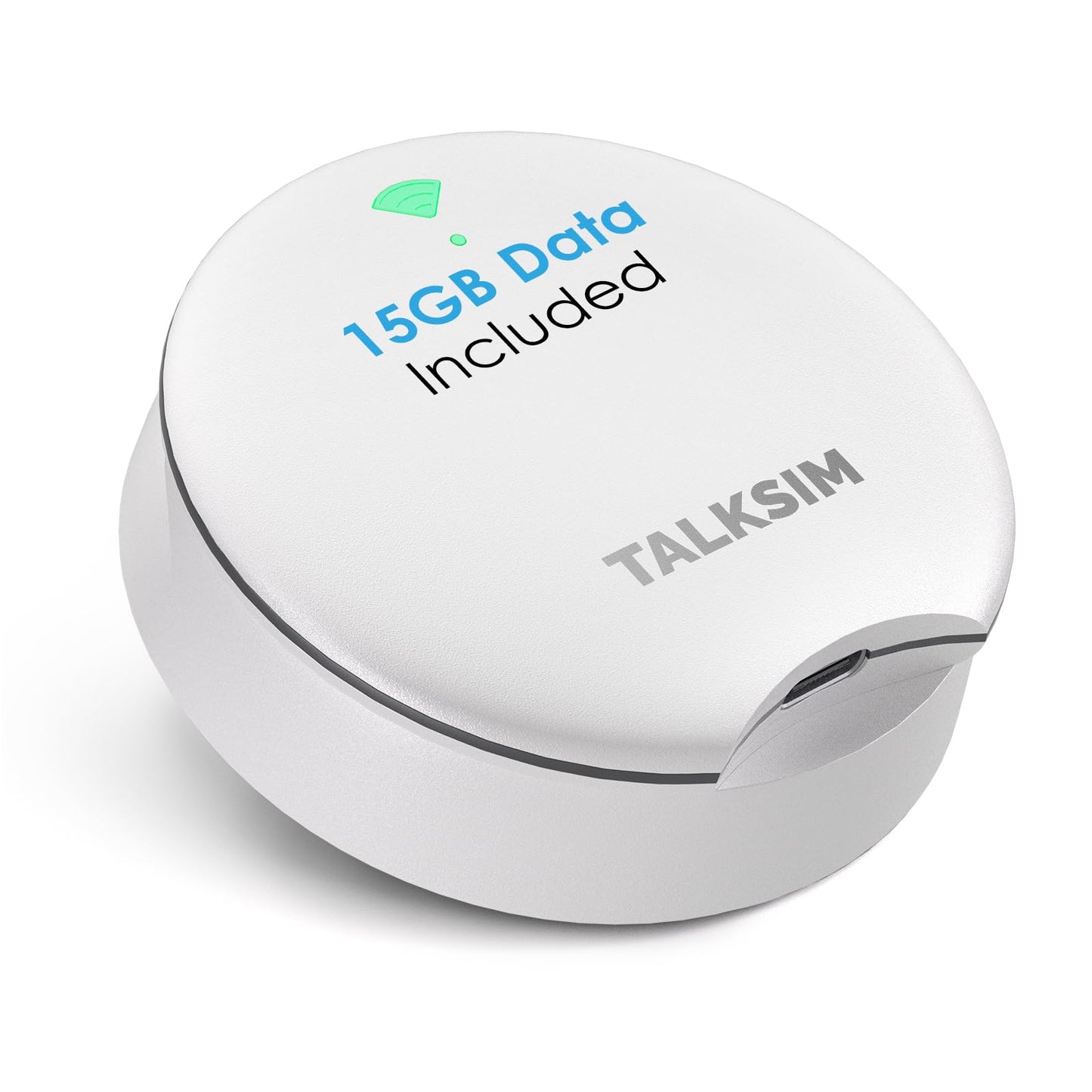 TALKSIM UFO Mobile Hotspot with 15GB Data, Portable Pocket WiFi (White, 15GB)