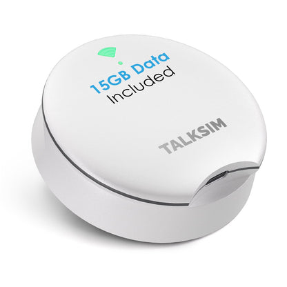 TALKSIM UFO Mobile Hotspot with 15GB Data, Portable Pocket WiFi (White, 15GB)