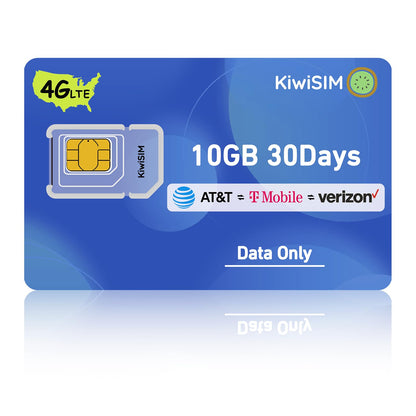 KiwiSIM 4G LTE SIM Card, USA Data Only SIM Card Support for 3 Network